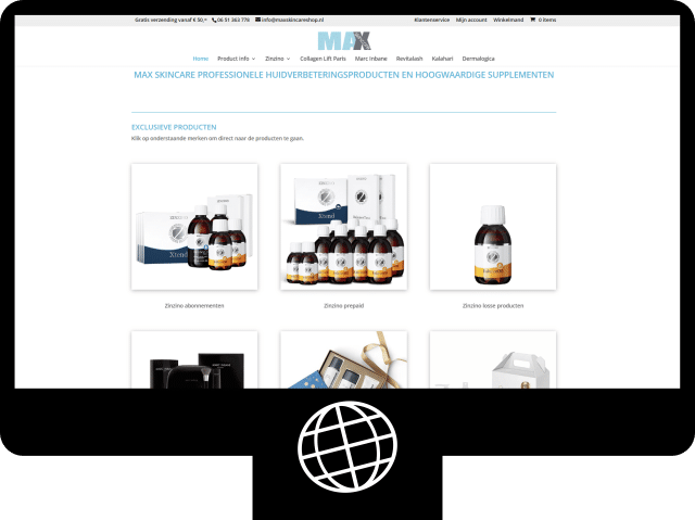 MaxSkinCare shop — webshop